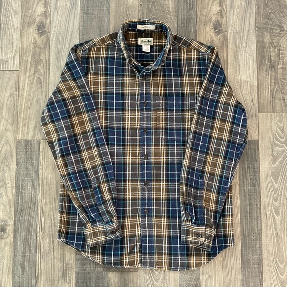 LL Bean Scotch Plaid Flannel Shirt
228061
Gold Blue Brown Plaid
Men’s Small - Picture 1 of 6
